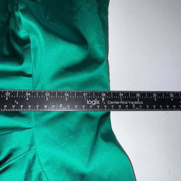 Lauren Ralph Lauren Emerald Green Dress Cocktail Ruched sz 18 - Picture 8 of 11